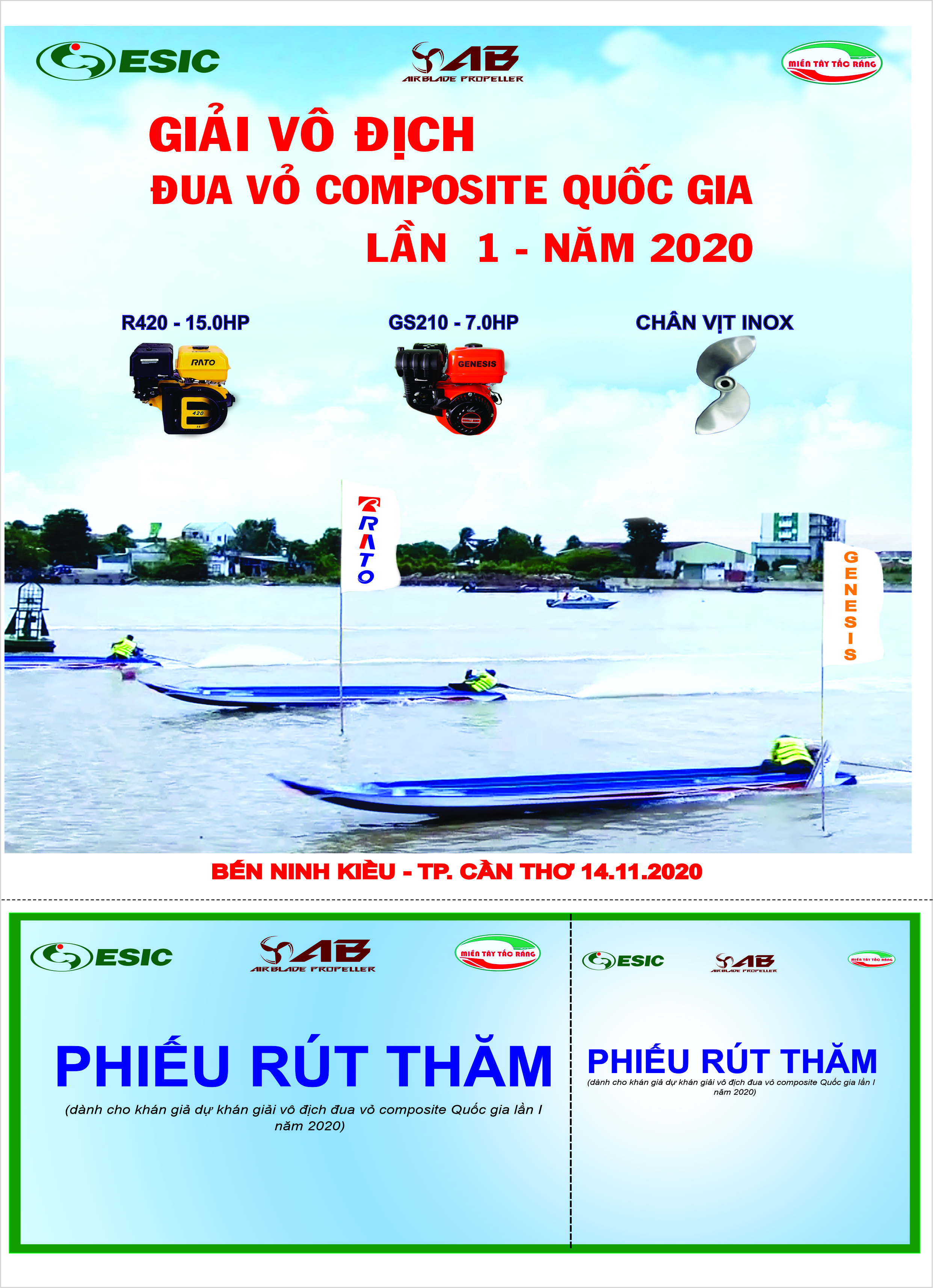 KẾT QUẢ RÚT THĂM TRÚNG THƯỞNG DÀNH CHO KHÁN GIẢ THAM DỰ GIẢI ĐUA VỎ COMPOSITE QUỐC GIA LẦN 1 - 2020